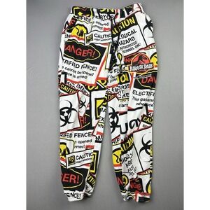 Jurassic Park Men's S The Hundreds Graphic Sweatpants Danger Signs Joggers READ